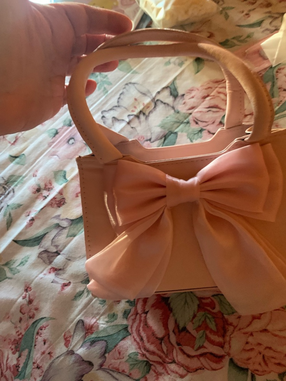 Pink Bow-Handbag - Elegant Small Tote